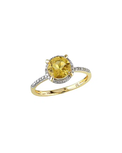 Rina Limor 10k 1.30 Ct. Tw. Diamond & Citrine Ring In Gold