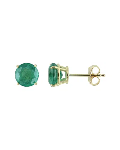 Rina Limor 10k 1.60 Ct. Tw. Emerald Studs In Green