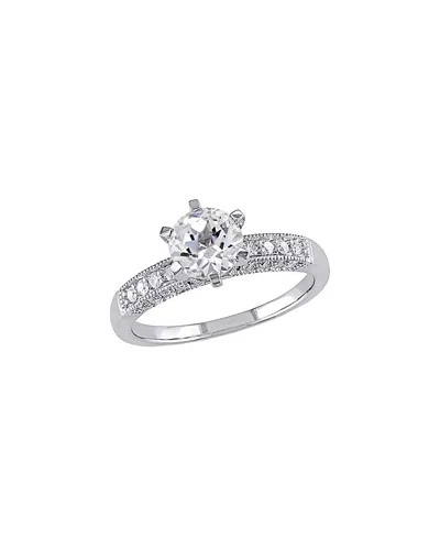 Rina Limor 10k 1.62 Ct. Tw. Diamond & Created White Sapphire Ring In Silver
