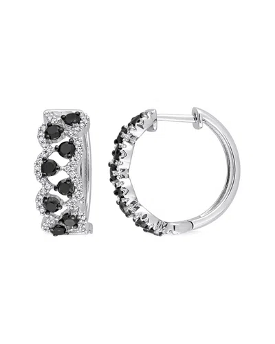 Rina Limor 10k 1.75 Ct. Tw. Diamond Clip-on Hoops In Silver