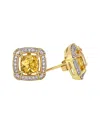 Rina Limor 10k 2.07 Ct. Tw. Diamond & Gemstone Halo Studs