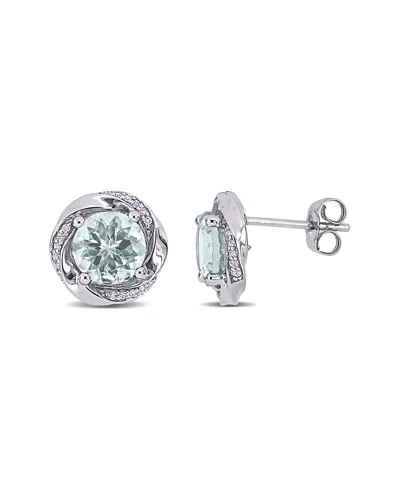 Rina Limor 10k 2.41 Ct. Tw. Diamond & Aquamarine Earrings