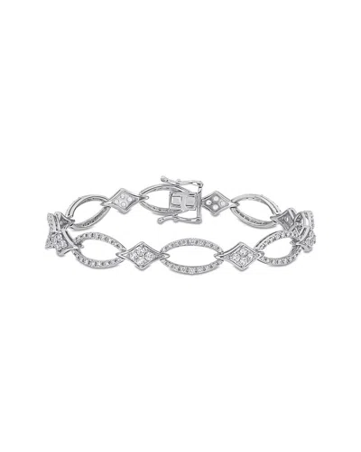 Rina Limor 10k 2.60 Ct. Tw. Diamond & White Sapphire Bracelet In Metallic