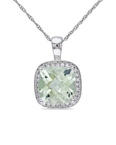 Rina Limor 10k 2.75 Ct. Tw. Diamond & Green Amethyst Pendant Necklace