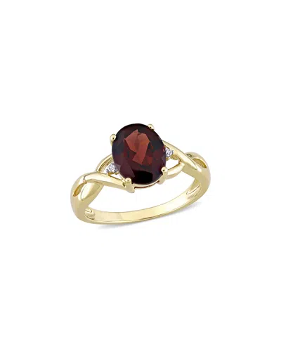 Rina Limor 10k 3.01 Ct. Tw. Diamond & Garnet Ring