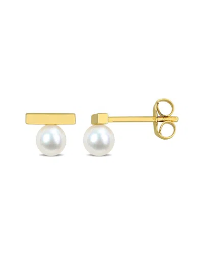 Rina Limor 10k 4-4.5mm Mm Pearl Earrings In Gold