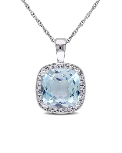 Rina Limor 10k 4.35 Ct. Tw. Diamond & Sky Blue Topaz Pendant Necklace