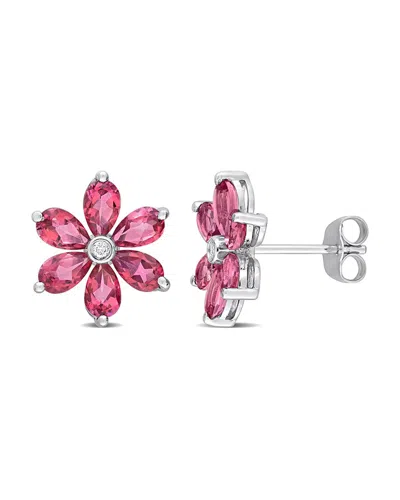 Rina Limor 10k 4.82 Ct. Tw. Diamond & Pink Topaz Earrings