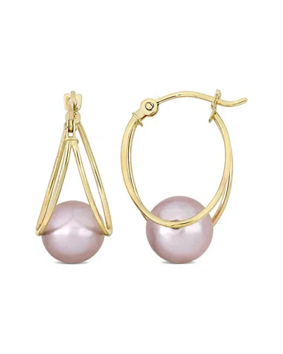 Rina Limor 10k 8-8.5mm Pearl Drop Hoops