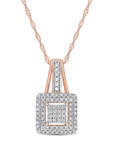 Rina Limor 10k Rose Gold 0.25 Ct. Tw. Diamond Pendant Necklace