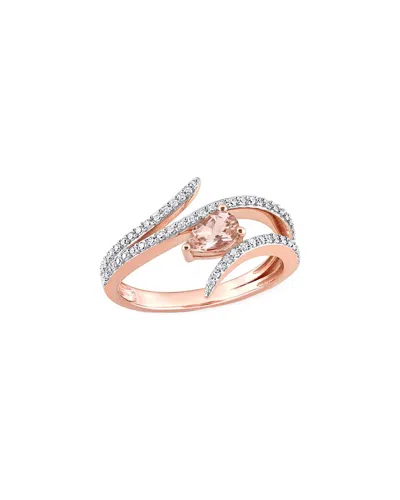 Rina Limor 10k Rose Gold 0.68 Ct. Tw. Diamond & Morganite Wrap Ring In Pink