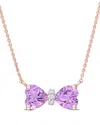 Rina Limor 10k Rose Gold 0.81 Ct. Tw. Diamond & Amethyst Bow Necklace
