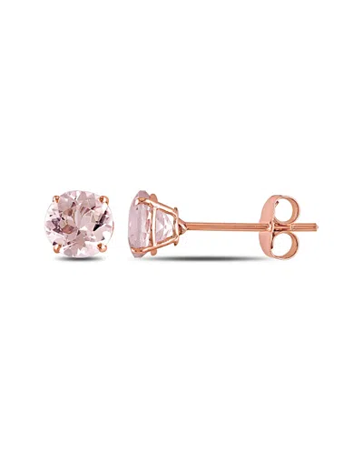 Rina Limor 10k Rose Gold 0.96 Ct. Tw. Morganite Earrings In Pattern