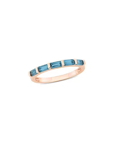 Rina Limor 10k Rose Gold 1.00 Ct. Tw. London Blue Topaz Semi-eternity Ring In Multi
