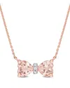 Rina Limor 10k Rose Gold 1.01 Ct. Tw. Diamond & Morganite Bow Necklace