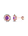 Rina Limor 10k Rose Gold 1.02 Ct. Tw. Diamond & Amethyst Earrings