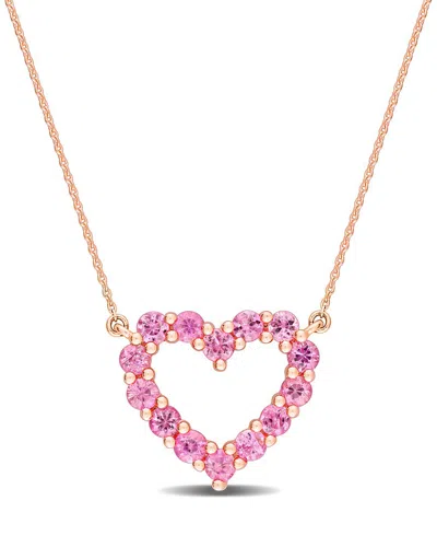 Rina Limor 10k Rose Gold 1.12 Ct. Tw. Pink Sapphire Heart Pendant