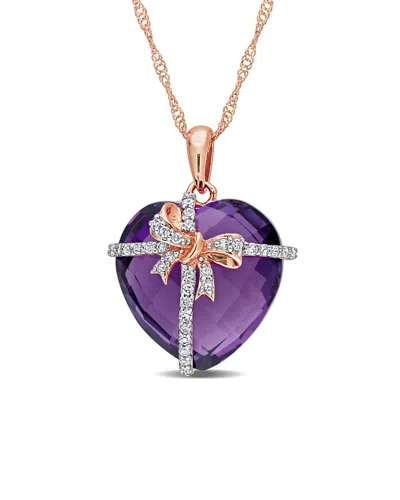Rina Limor 10k Rose Gold 12.13 Ct. Tw. Diamond & Amethyst Necklace