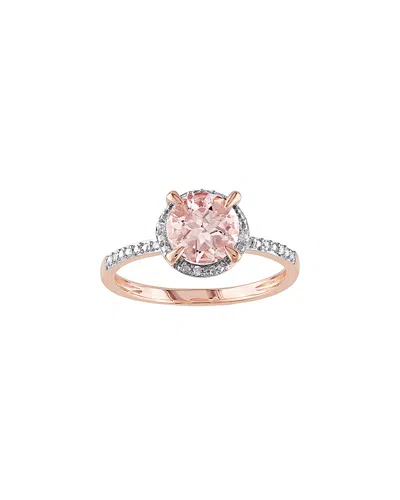 Rina Limor 10k Rose Gold 1.22 Ct. Tw. Diamond & Morganite Ring In Pink