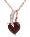 Rina Limor 10k Rose Gold 1.42 Ct. Tw. Diamond & Garnet Pendant Necklace