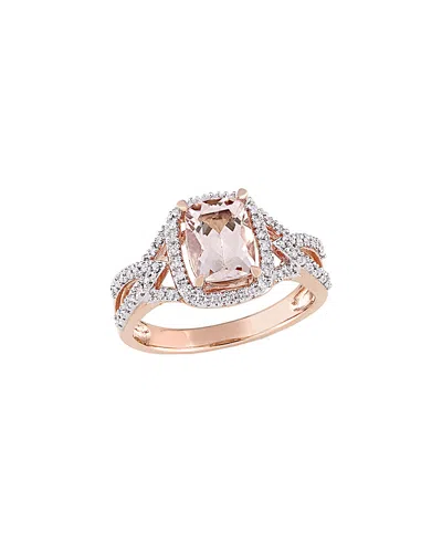 Rina Limor 10k Rose Gold 1.51 Ct. Tw. Diamond & Morganite Ring In Green