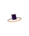 Rina Limor 10k Rose Gold 1.60 Ct. Tw. Diamond & Amethyst Ring