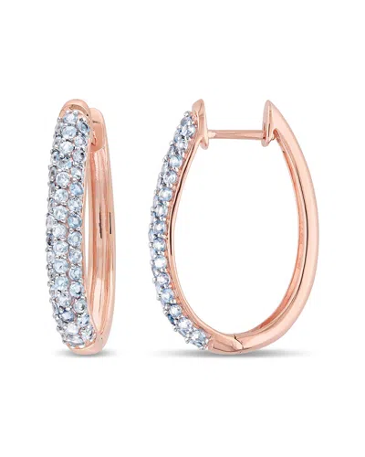 Rina Limor 10k Rose Gold 1.72 Ct. Tw. London-blue Topaz Clip-on Earrings