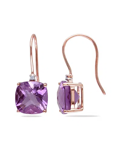 Rina Limor 10k Rose Gold 7.02 Ct. Tw. Diamond & Amethyst Earrings