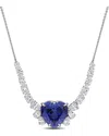 Rina Limor 12 3/8ct Tgw Created Blue Saphire And 3 1/7ct Tw L In Metallic