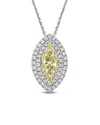 Rina Limor 12k Two-tone 1.30 Ct. Tw. Diamond Halo Necklace
