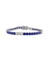 Rina Limor 13 2/5ct Tgw Created White And Blue Sapphire Brace In Metallic