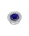 Rina Limor 13 3/8ct Tgw Created Blue Sapphire And 4 4/5ct Tw In Metallic