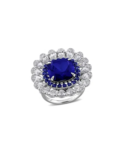 Rina Limor 13 3/8ct Tgw Created Blue Sapphire And 4 4/5ct Tw In Metallic