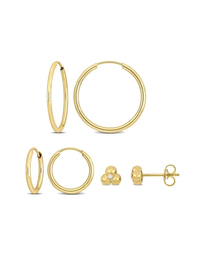Rina Limor 14k 0.02 Ct. Tw. Diamond Hoop Set In Gold