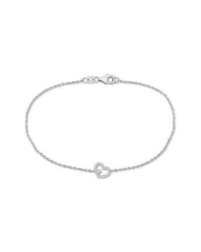 Rina Limor 14k 0.10 Ct. Tw. Diamond Heart Bracelet In White