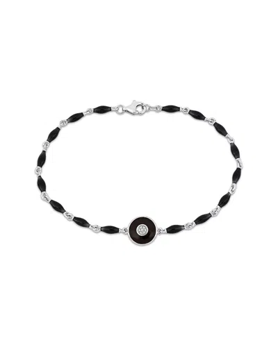 Rina Limor 14k 0.02 Ct. Tw. Diamond Evil Eye Bracelet In Black