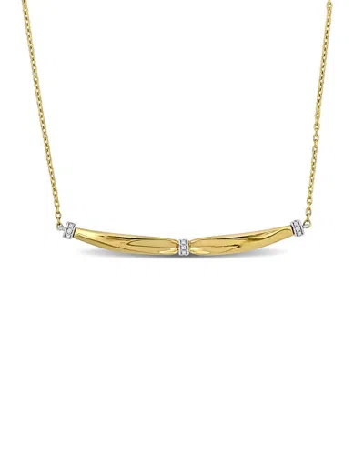 Rina Limor 14k 0.04 Ct. Tw. Diamond Bar Necklace In Gold