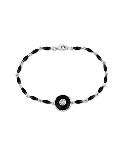 Rina Limor 14k 0.04 Ct. Tw. Diamond Evil Eye Bracelet In Black