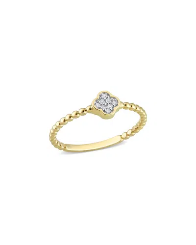 Rina Limor 14k 0.04 Ct. Tw. Diamond Quatrefoil Ring In Gold