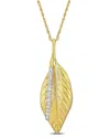 Rina Limor 14k 0.05 Ct. Tw. Diamond Leaf Pendant Necklace
