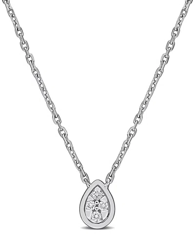 Rina Limor 14k 0.05 Ct. Tw. Diamond Solitaire Necklace In Metallic