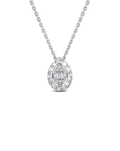Rina Limor 14k 0.06 Ct. Tw. Diamond Pendant In Silver