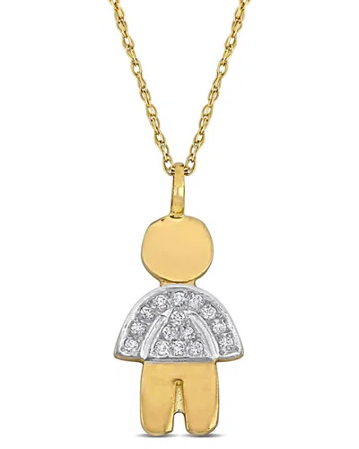 Rina Limor 14k 0.08 Ct. Tw. Diamond Boy Pendant Necklace