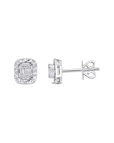 Rina Limor 14k 0.10 Ct. Tw. Diamond Earrings In Silver