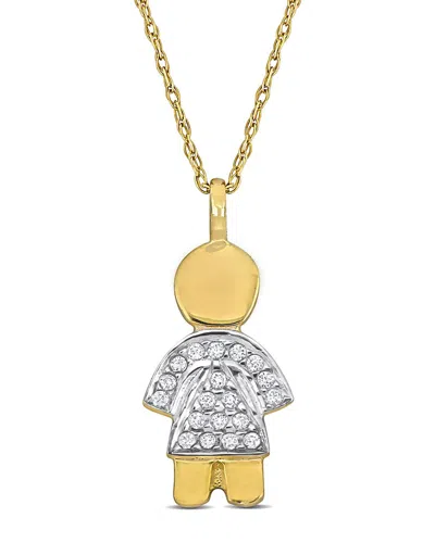 Rina Limor 14k 0.10 Ct. Tw. Diamond Girl Pendant Necklace
