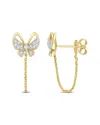 Rina Limor 1/7ct Tdw Diamond Butterfly Chain Link Earrings In