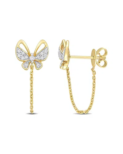 Rina Limor 1/7ct Tdw Diamond Butterfly Chain Link Earrings In