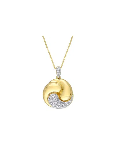 Rina Limor 14k 0.15 Ct. Tw. Diamond Love Knot Pendant Necklace In Gold