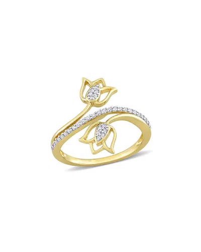 Rina Limor 14k 0.16 Ct. Tw. Diamond Bypass Lotus Ring In Gold