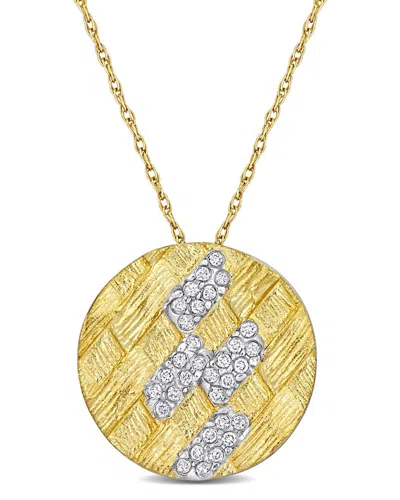 Rina Limor 14k 0.16 Ct. Tw. Diamond Weave Pendant Necklace